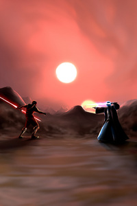 Darth Maul Vs Obi Wan Kenobi (1080x2280) Resolution Wallpaper