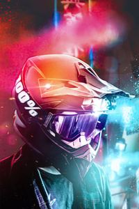 Helmet Motorbiker 4k (1440x2960) Resolution Wallpaper