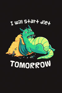 I Will Start Diet Tomorrow Funny Dragon 4k (1125x2436) Resolution Wallpaper