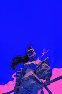 Neon Samurai Rise Of The Tech Warrior (1080x2280) Resolution Wallpaper