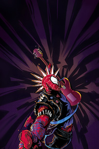 Spider Punk Protector (320x480) Resolution Wallpaper