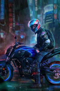 Yamaha Biker Rider (1440x2960) Resolution Wallpaper