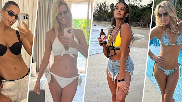 Rochelle Humes, Tess Daly, Aleesha Dixon and Amanda Holden in bikinis