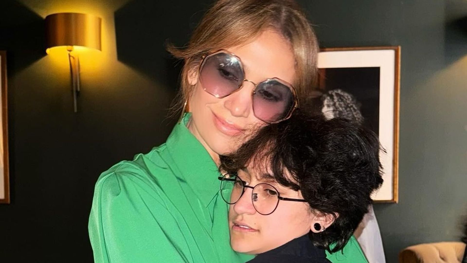 Jennifer Lopez with her child Emme in a photo shared on Instagram