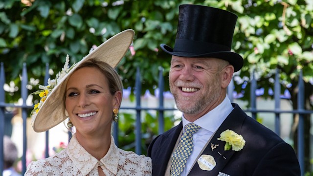 Mike and Zara Tindall smiling at Royal Ascot