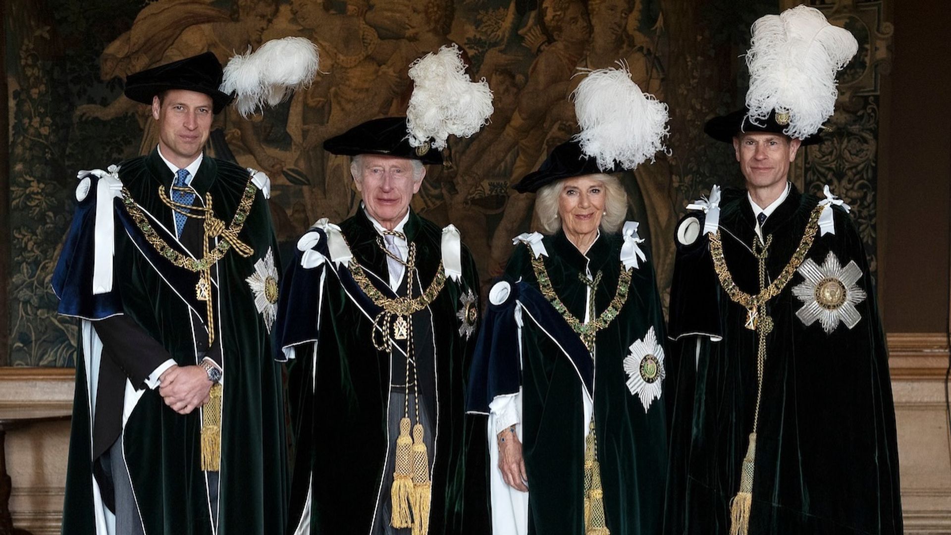 King Charles and Queen Camilla's portrait with Prince William and Prince Edward sparks questions from royal fans