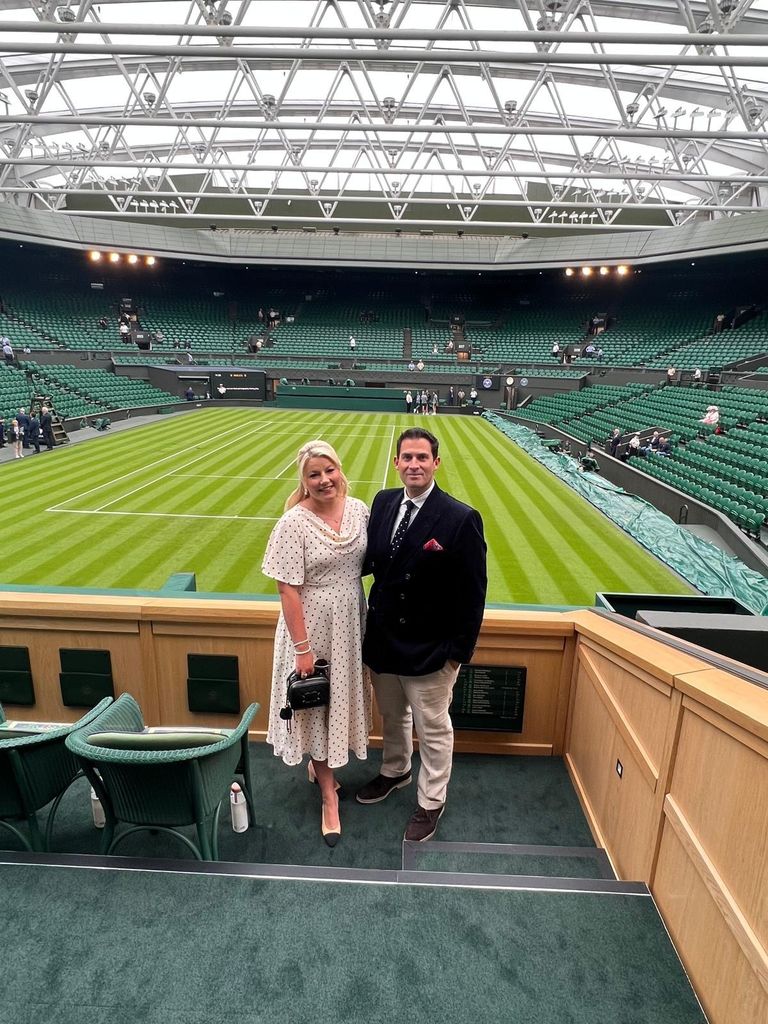 couple in royal box at wimbledon