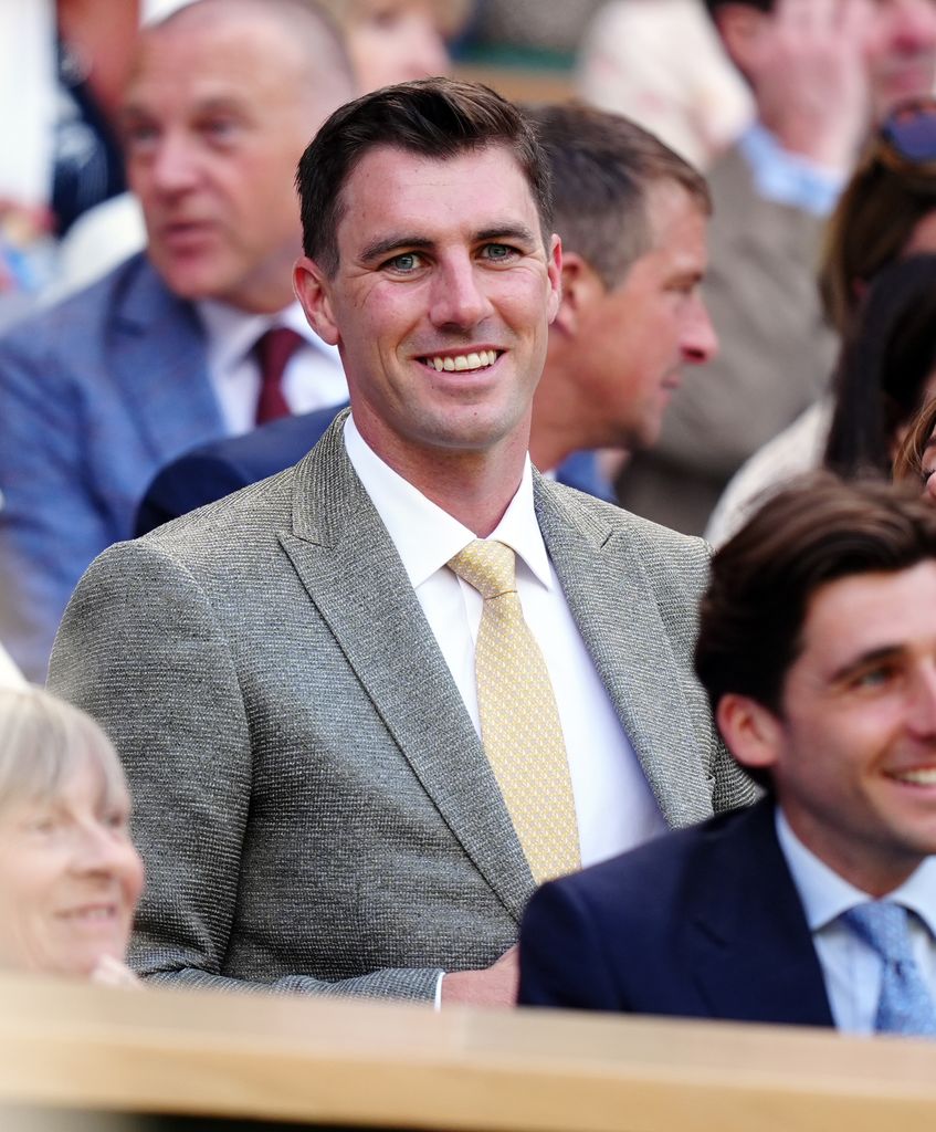 Australian cricketer Pat Cummins in the royal box on day four of Wimbledon