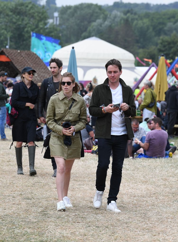 Princess Beatrice and her husband Edoardo Mapelli Mozzi spotted at the Glastonbury Festival