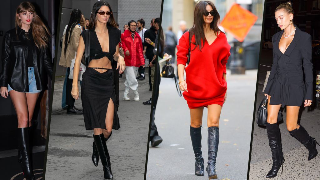 taylor swift kendall jenner Emily Ratajkowski hailey bieber in knee high boots 