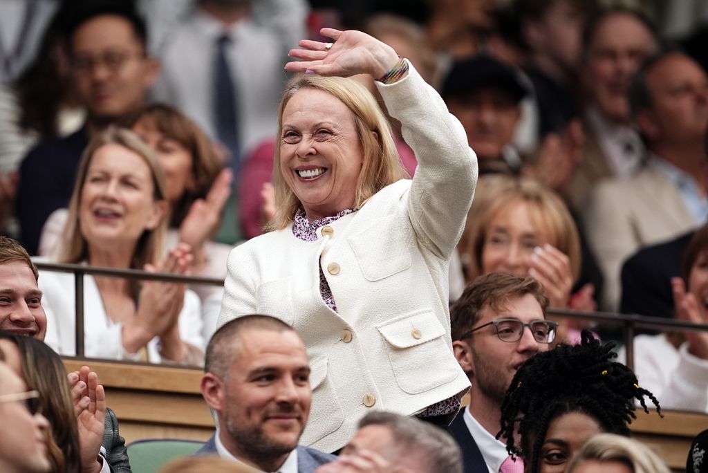 Jayne Torvill waving