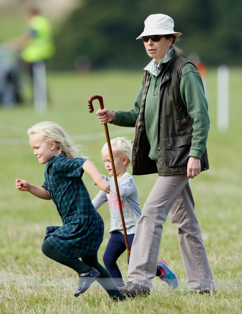 Princess Anne with Savannah and Isla Phillips in 2015