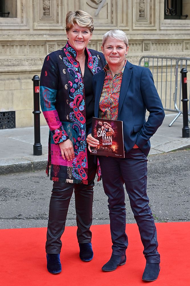 Clare Balding and Alice Arnold pose outside the Royal Albert Hall