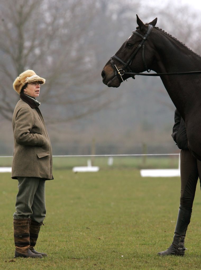 Princess Anne, Princess Royal attends the show jumping competition at the British Eventing Gatcombe Horse Trials at Gatcombe Park