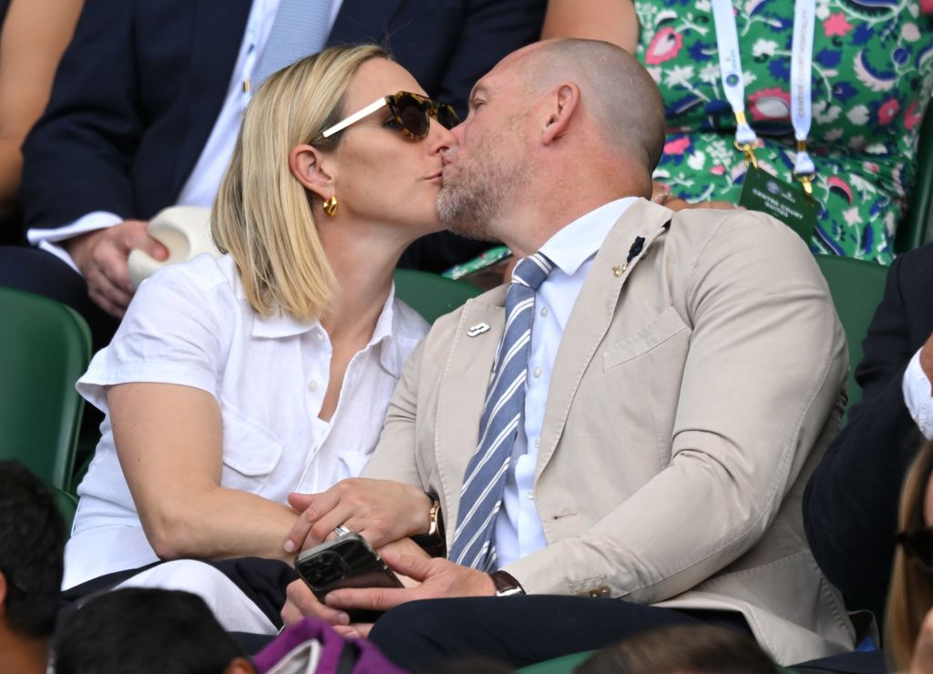 Mike and Zara kiss at Wimbledon 2022