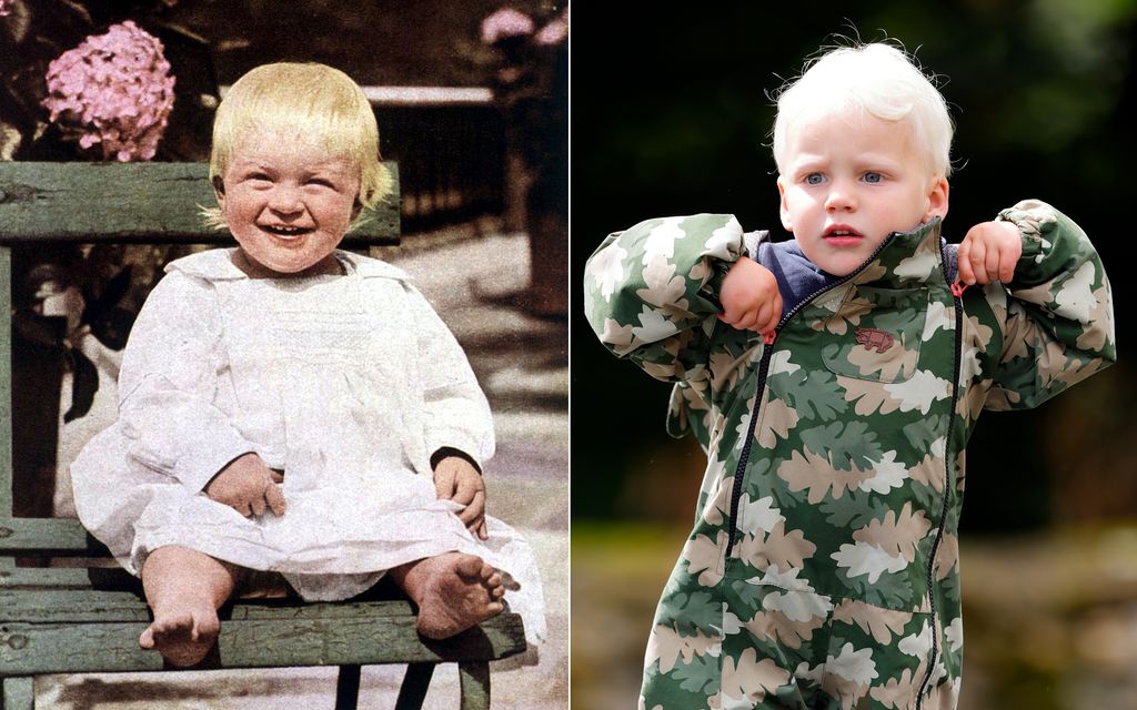 Prince Philip in 1922 and great-grandson Lucas Tindall in 2023