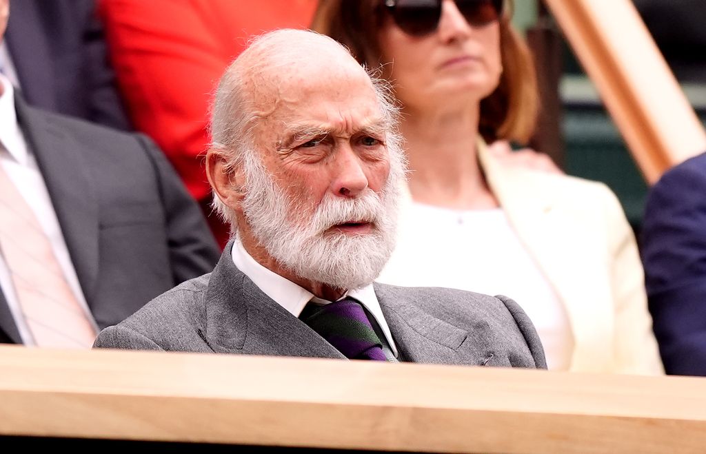 Prince Michael of Kent in the royal box on day five of the 2024 Wimbledon Championships