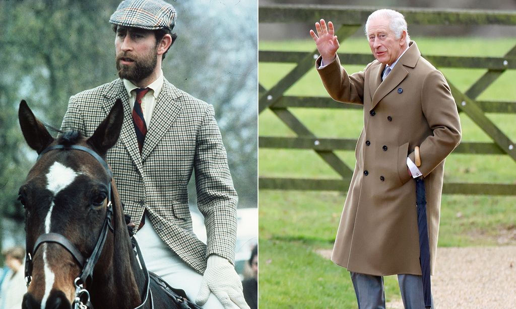 Split image of King Charles with and without a beard