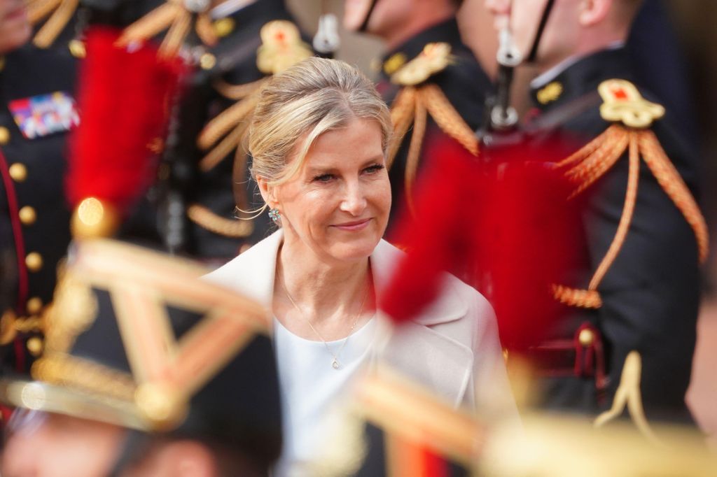  The Duchess of Edinburgh watching  the Changing of the Guard at Buckingham Palace,