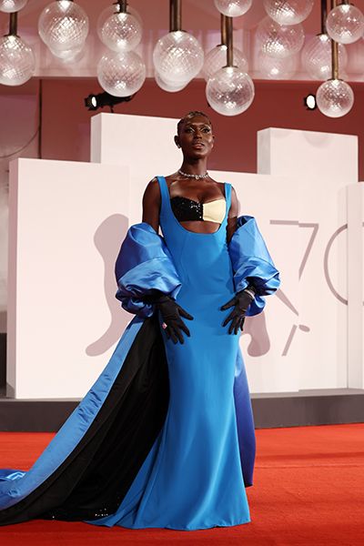 Jodie Turner Smith Blue Scoop Dress