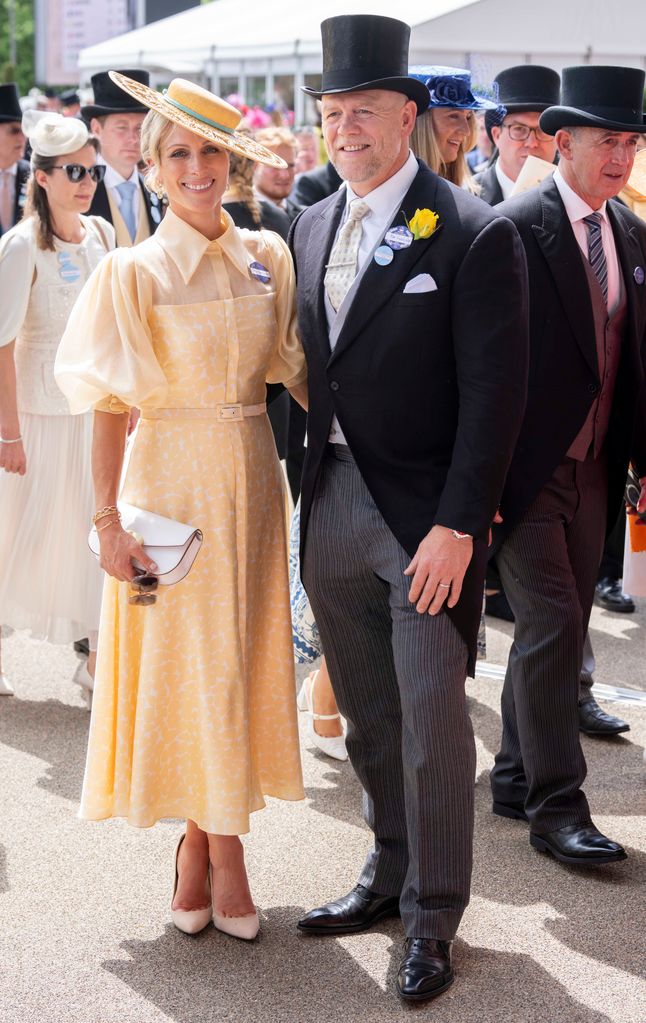 Zara Tindall and Mike Tindall attend day one of Royal Ascot 2024 at Ascot Racecourse on June 18, 2024 in Ascot, England. (Photo by Mark Cuthbert/UK Press via Getty Images)