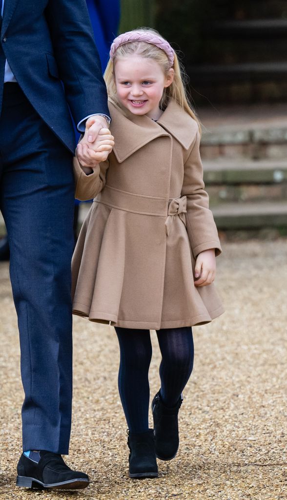 SANDRINGHAM, NORFOLK - DECEMBER 25: Lena Tindall attends the Christmas Morning Service at Sandringham Church on December 25, 2023 in Sandringham, Norfolk. (Photo by Samir Hussein/WireImage)