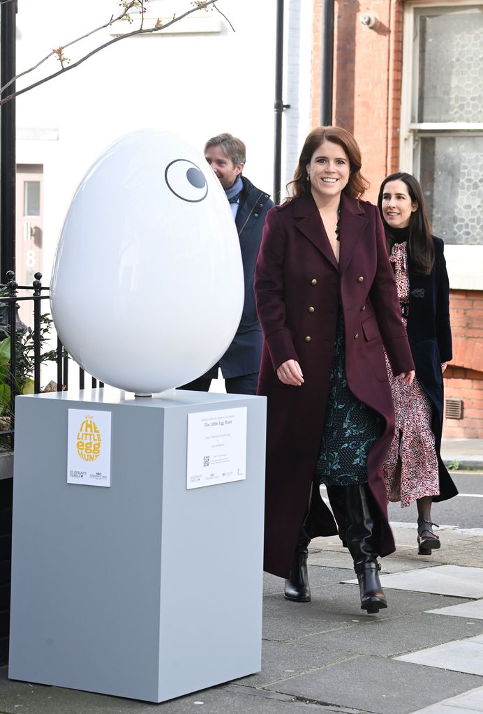 Eugenie donned knee-high boots and a fabulous dress when she stepped out in Chelsea