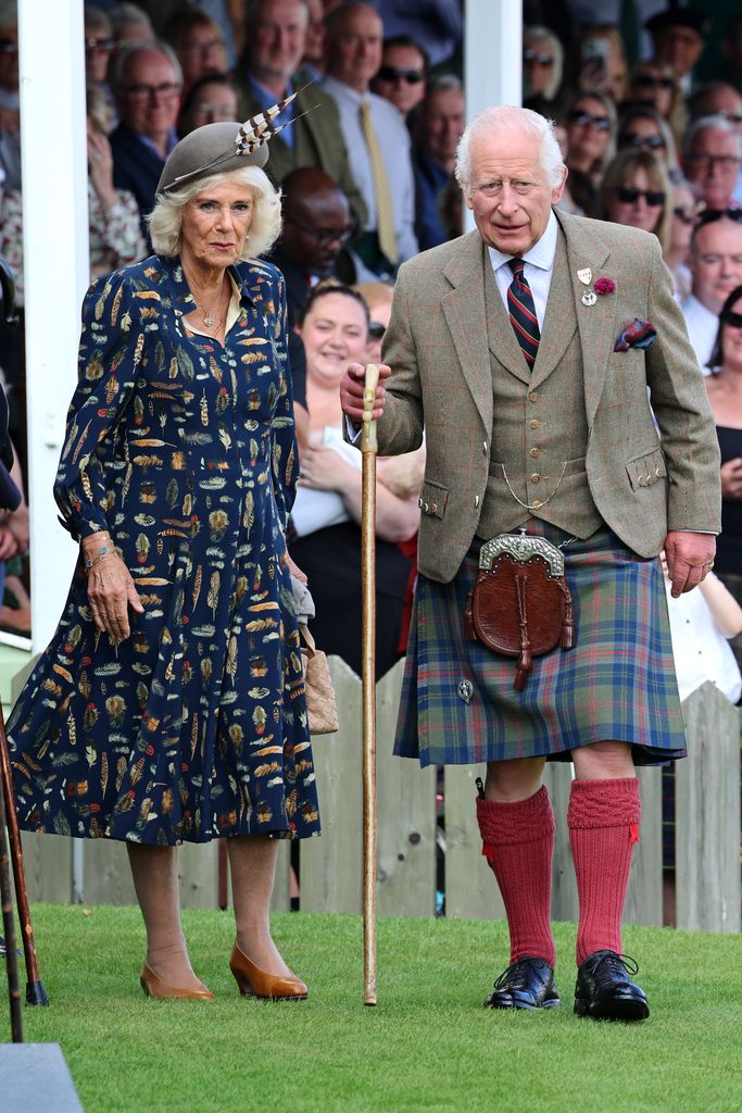 Queen Camilla and King Charles III attend The Braemar Gathering 2024