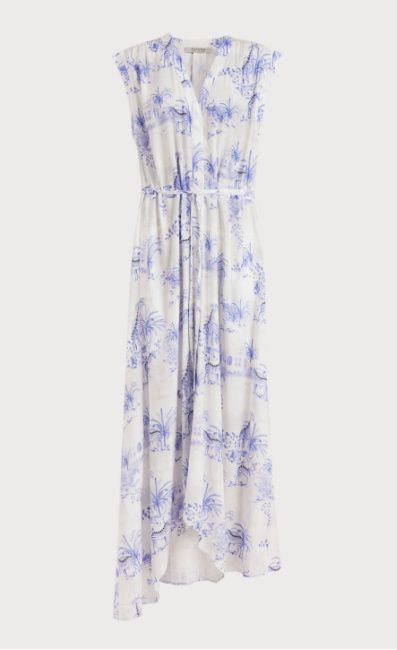 meghan markle blue floral dress dupe allsaints