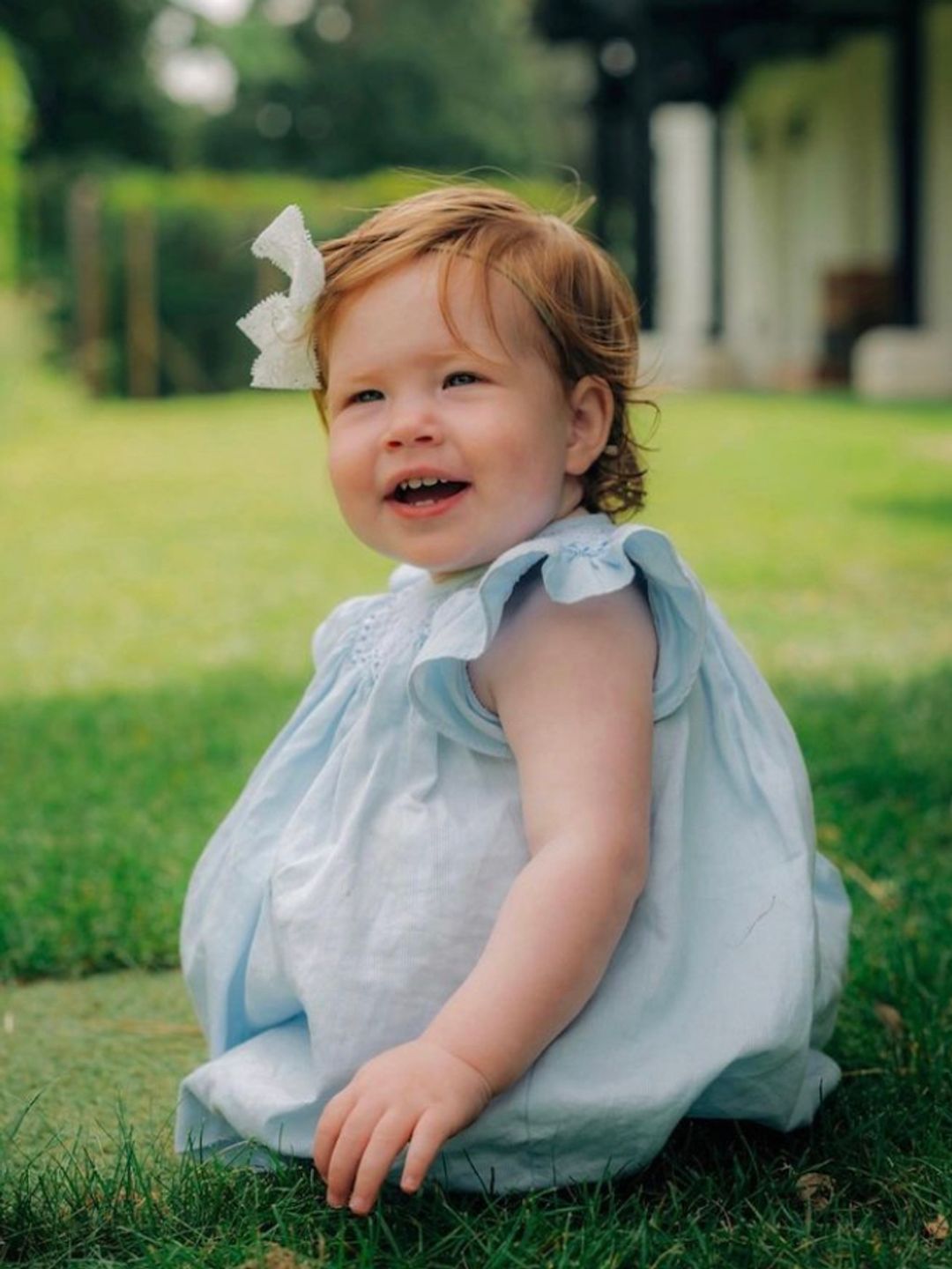 Princess Lilibet smiling on her first birthday