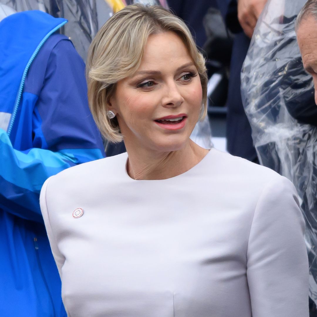 Princess Charlene is a vision in bridal jumpsuit and £26k designer handbag