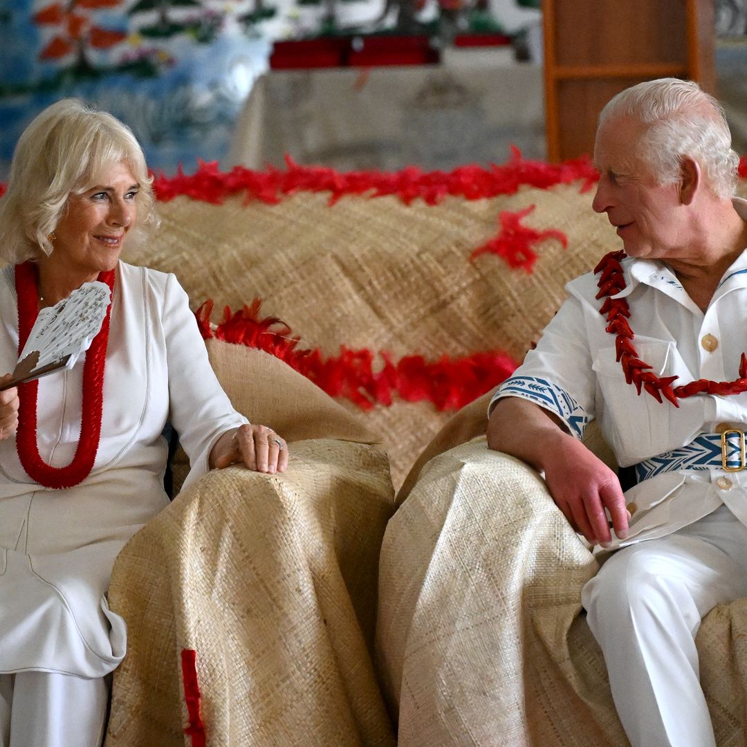 King Charles and Queen Camilla twin in matching outfits on day two of their Samoan tour