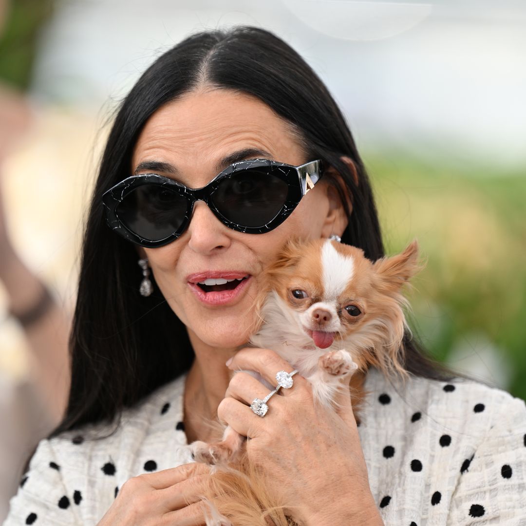 Demi Moore dazzles in beachside bikini with pup Pilaf as she celebrates her 62nd birthday