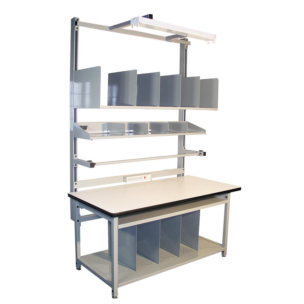 ProLine 72 in. x 30 in. Gray Frame Complete Packaging Bench with ...