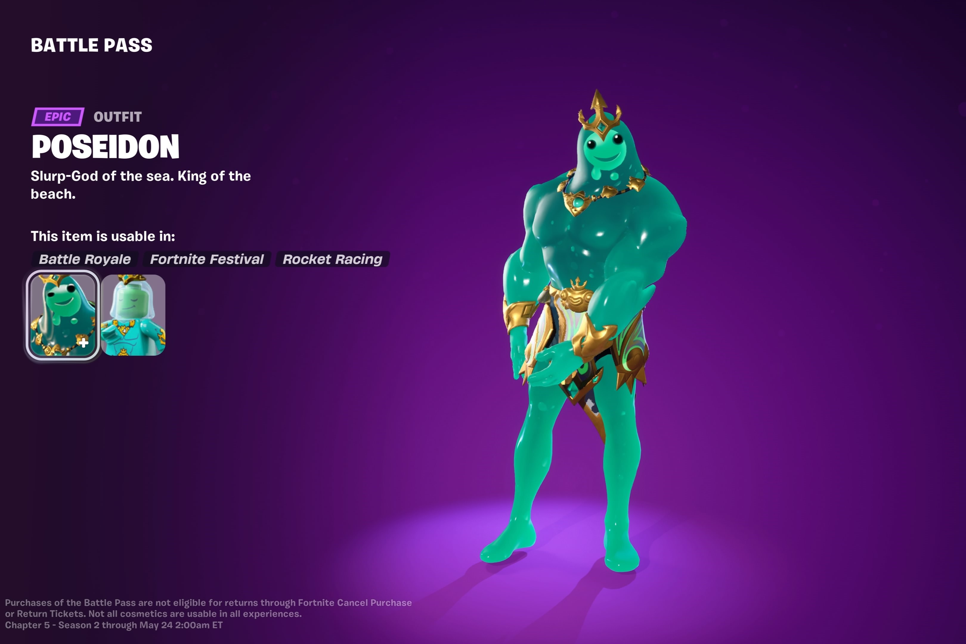 Poseidon skin in-game Fortnite