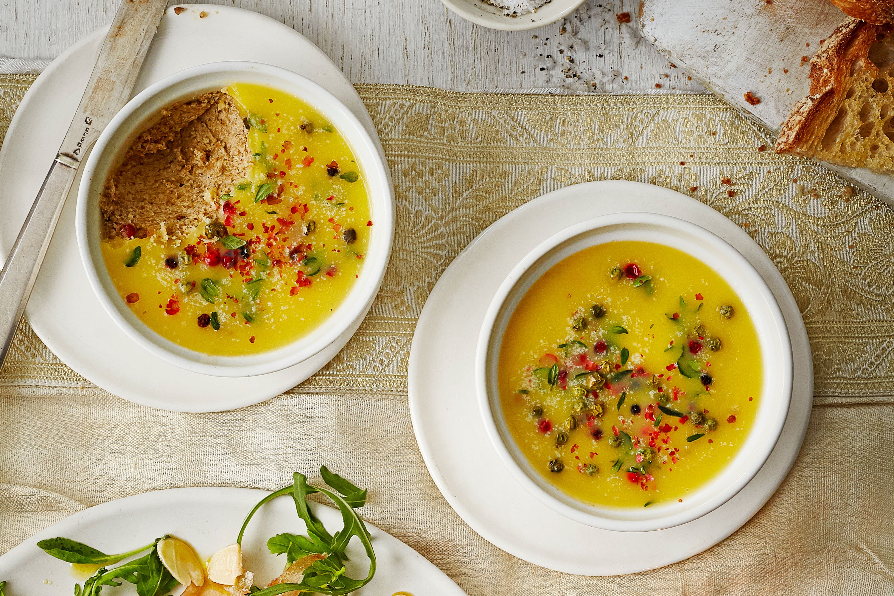 Two bowls of truffle pate