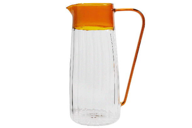 orange jug with clear base and no background