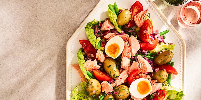 Salmon Nicoise salad