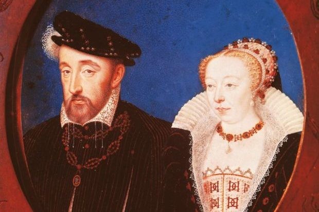 Catherine de Medici as queen consort, depicted beside her husband, Henry II of France