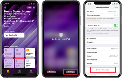 remove homekit device