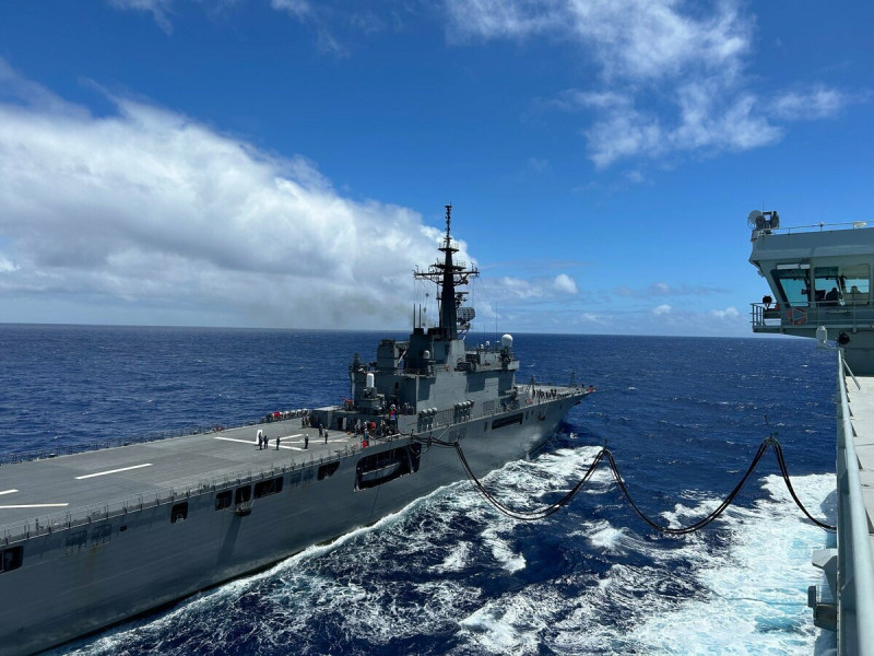 日本海上自衛隊的兩棲運輸艦國東號（JS Kunisaki）。(示意圖)   翻攝自 X  Federal Fleet
