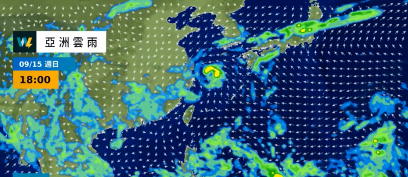 天氣風險公司分析師吳聖宇表示，從明晚開始到後天中秋節，因為大低壓帶外圍所帶來的偏東到東北風有加強的趨勢，水氣逐漸增多   圖：翻攝自天氣風險公司臉書