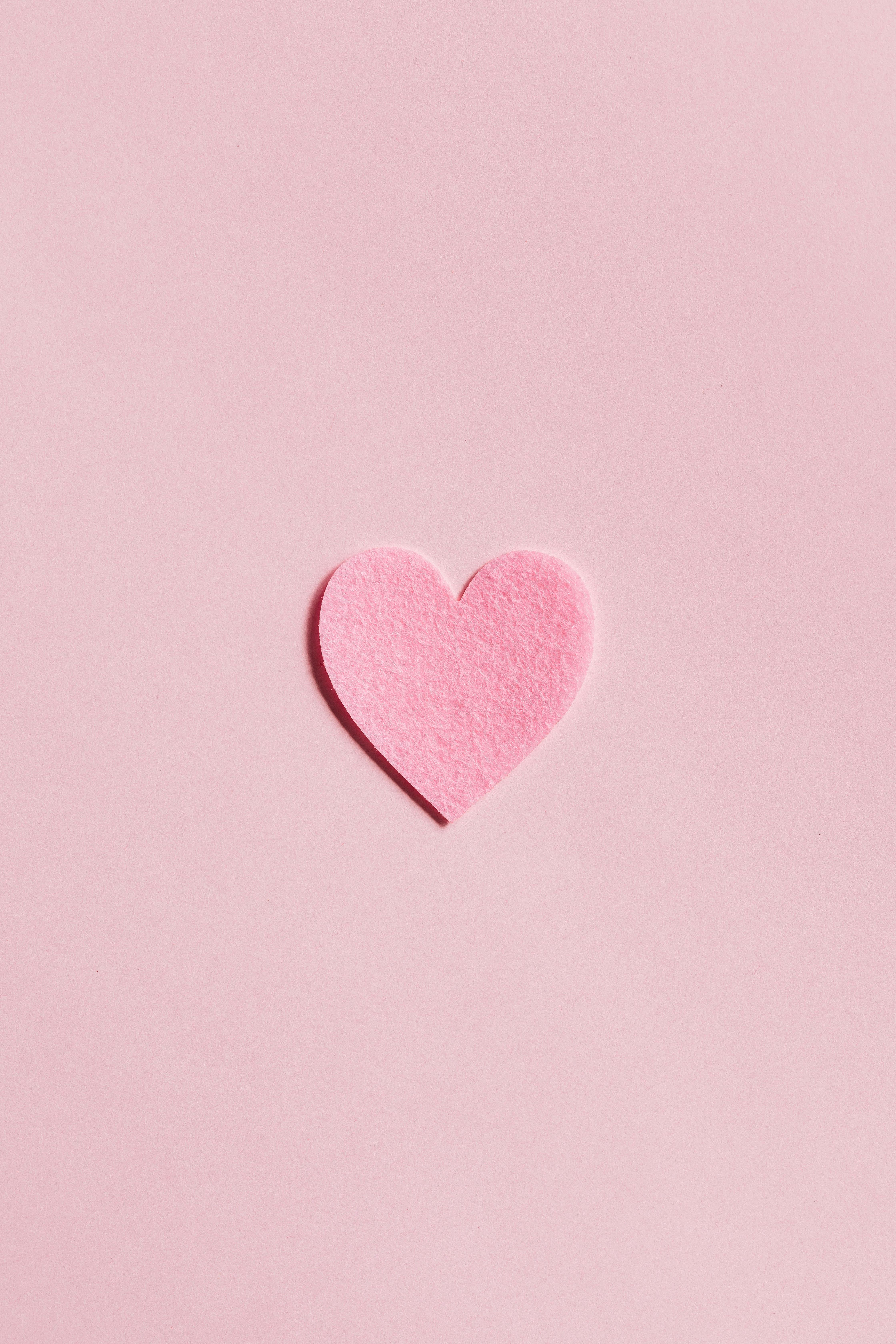 Paper Heart on Light Pink Background · Free Stock Photo