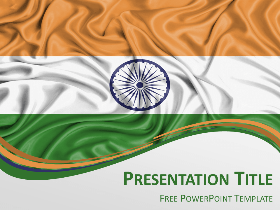 Free PowerPoint template with flag of India background