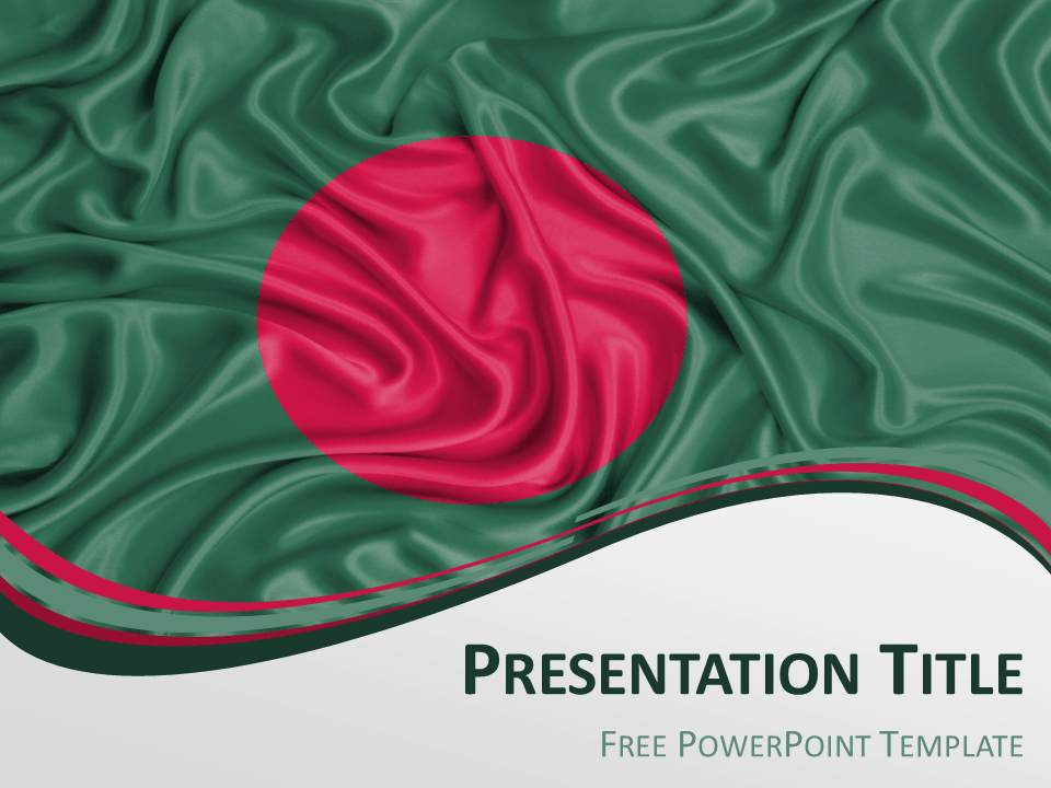 Free PowerPoint template with flag of Bangladesh background