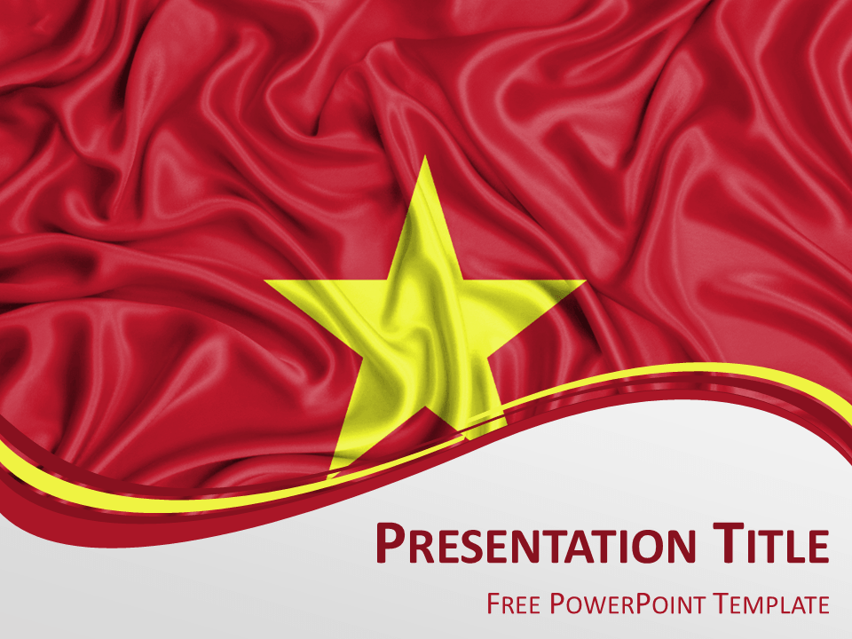 Free PowerPoint template with flag of Vietnam background