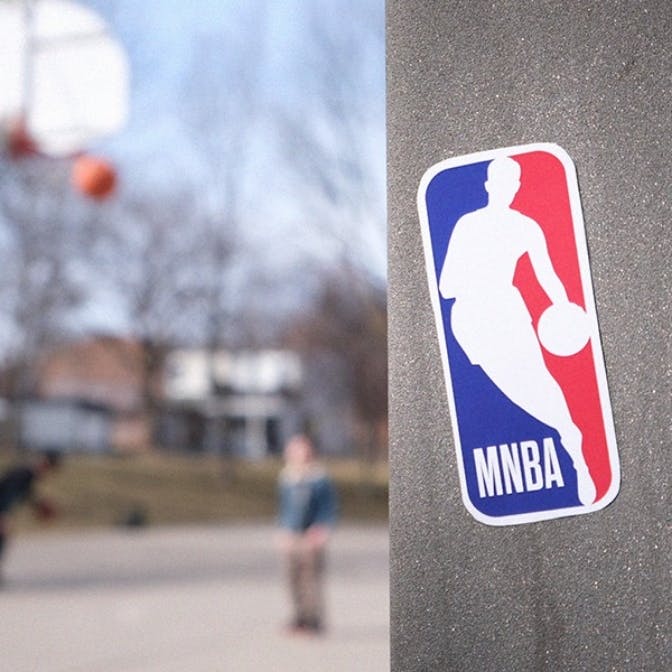 MBNA sticker on telephone pole.