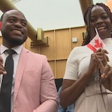 Henry and Oreo Amogu became Canadian citizens during a Monday morning ceremony in Winnipeg. The married couple met in Nigeria, sticking together through bouts of long distance. 