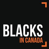 le profil stylisé d'une personne noire accompagné du texte « Blacks in Canada »