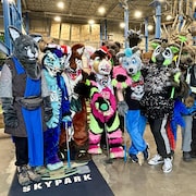 Un groupe de furries rassemblés au Skypark de Regina.